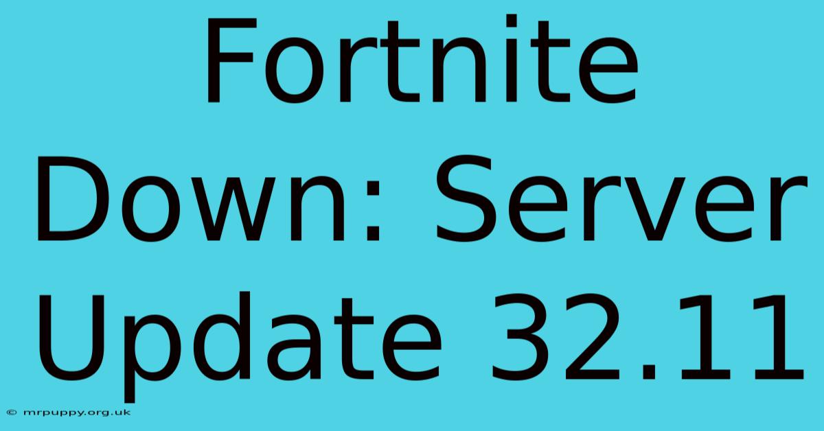 Fortnite Down: Server Update 32.11