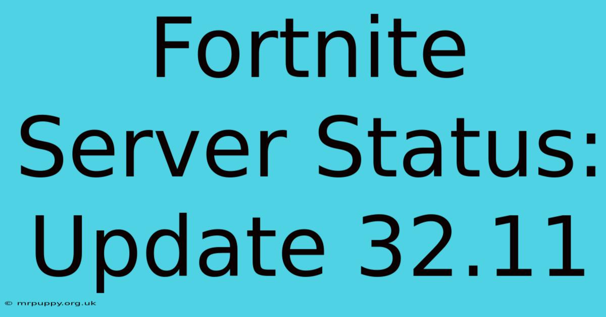 Fortnite Server Status: Update 32.11