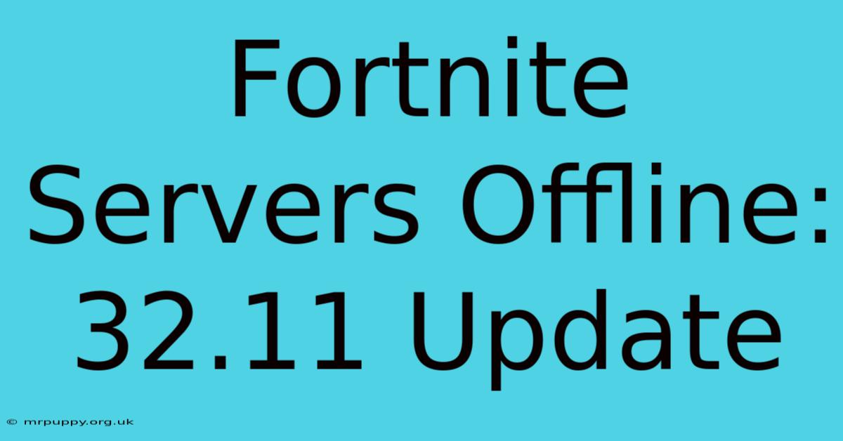 Fortnite Servers Offline: 32.11 Update