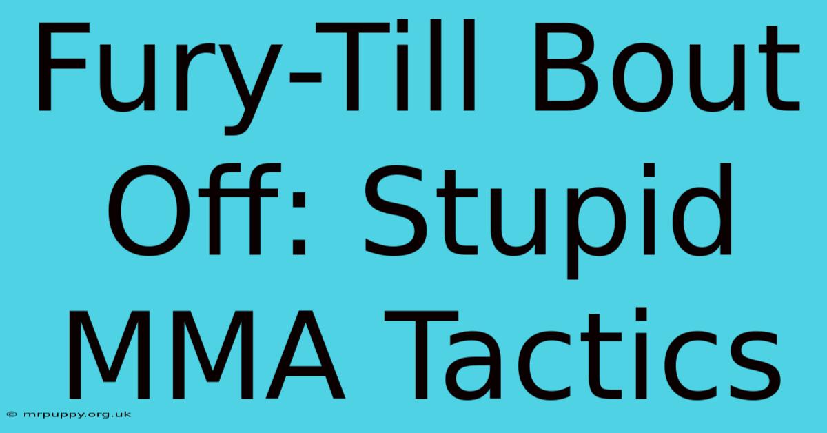 Fury-Till Bout Off: Stupid MMA Tactics