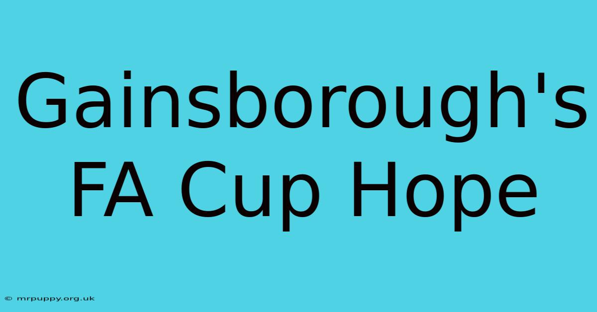 Gainsborough's FA Cup Hope