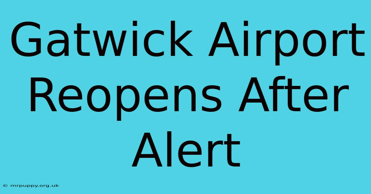 Gatwick Airport Reopens After Alert