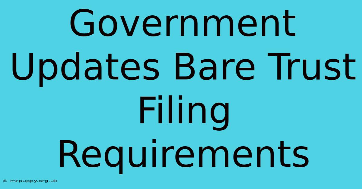 Government Updates Bare Trust Filing Requirements 