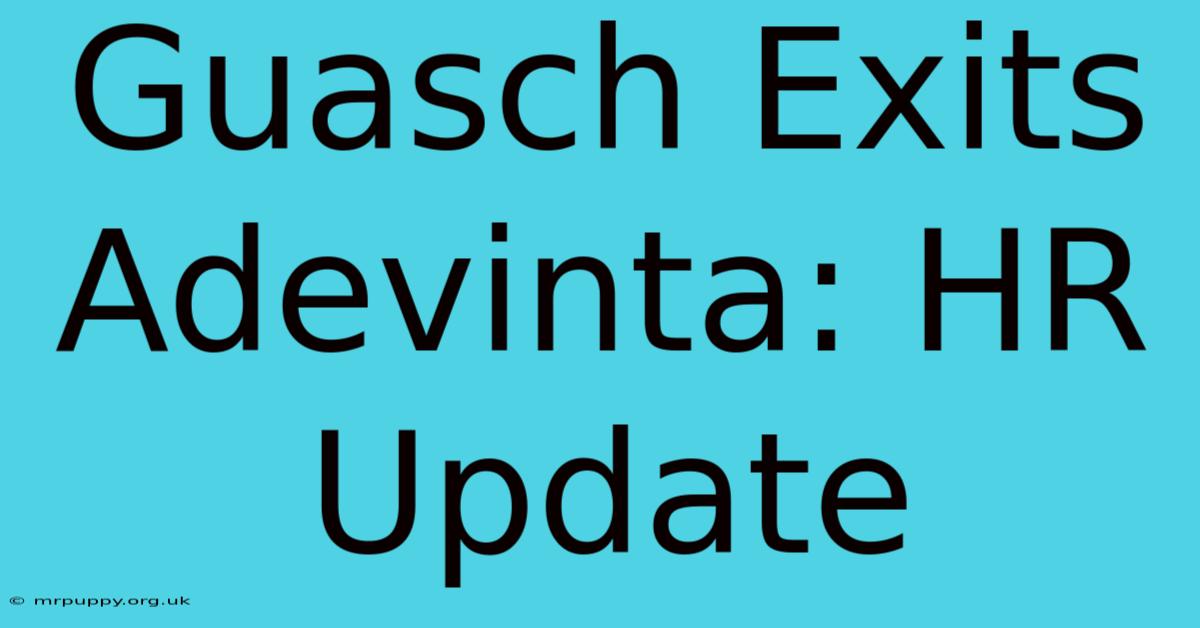 Guasch Exits Adevinta: HR Update