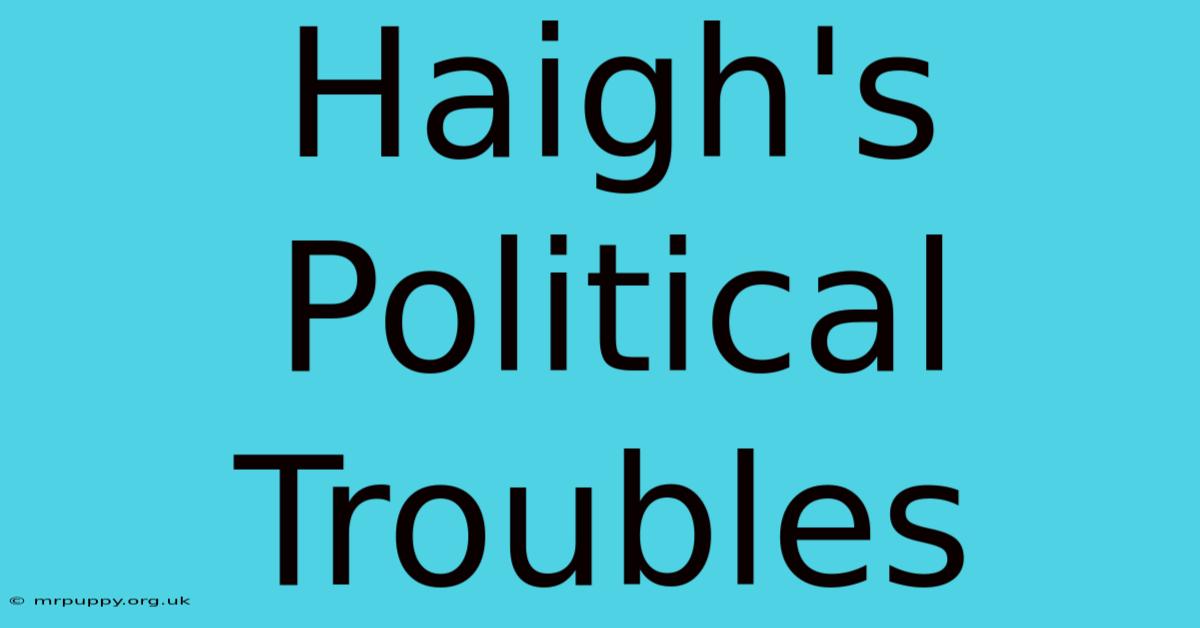 Haigh's Political Troubles