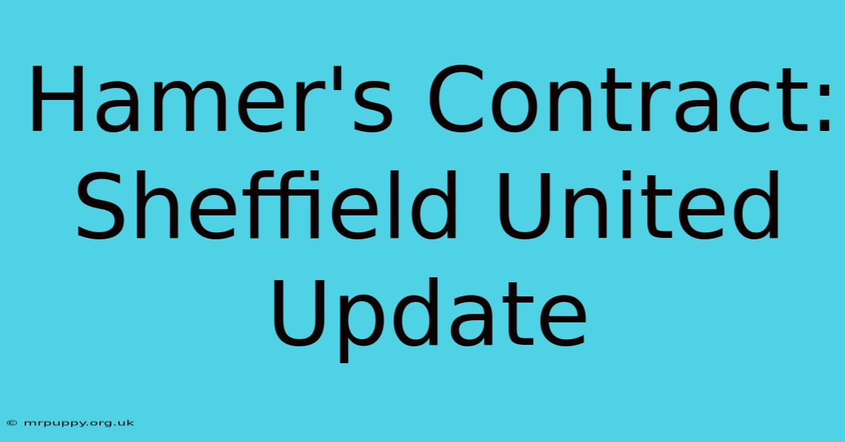 Hamer's Contract: Sheffield United Update