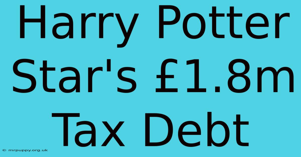 Harry Potter Star's £1.8m Tax Debt