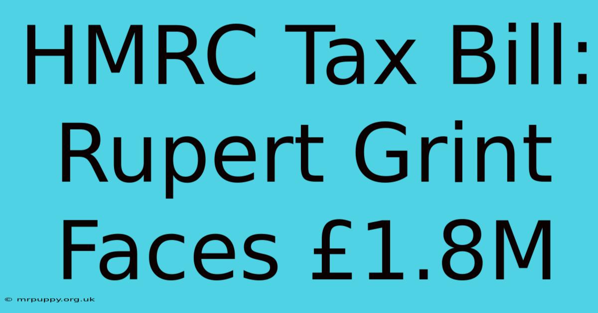 HMRC Tax Bill: Rupert Grint Faces £1.8M