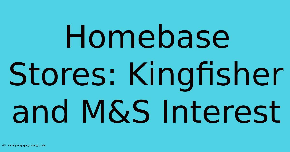 Homebase Stores: Kingfisher And M&S Interest