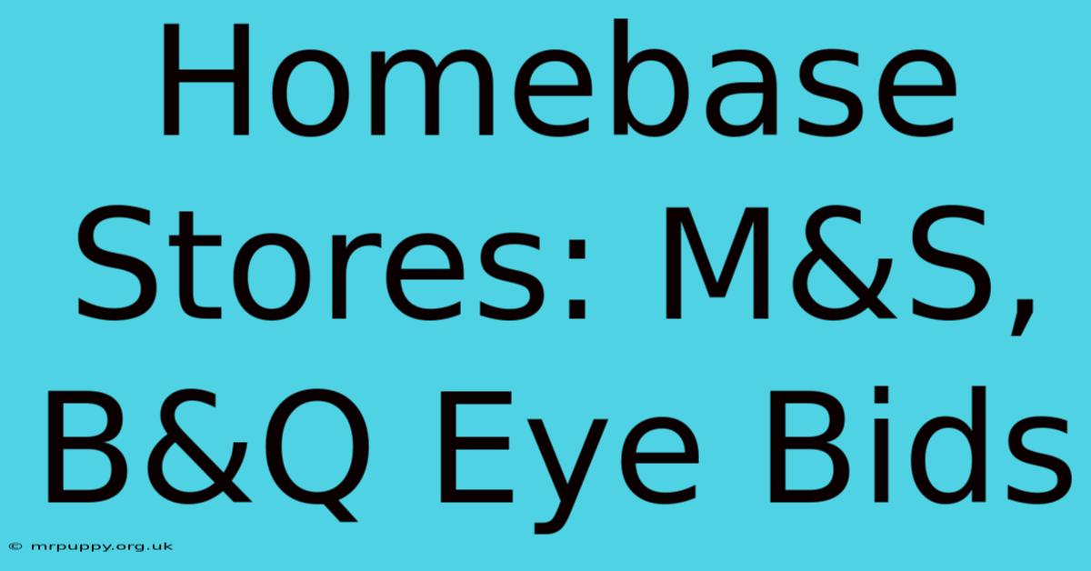 Homebase Stores: M&S, B&Q Eye Bids