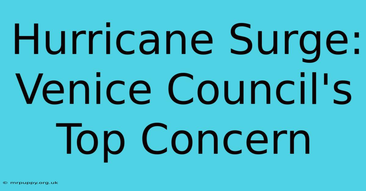 Hurricane Surge: Venice Council's Top Concern