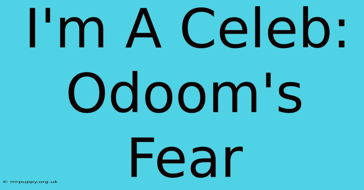 I'm A Celeb: Odoom's Fear