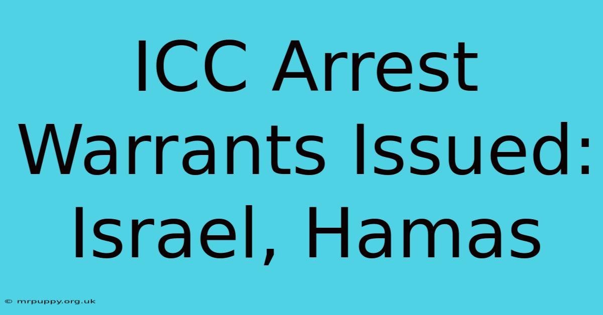 ICC Arrest Warrants Issued: Israel, Hamas