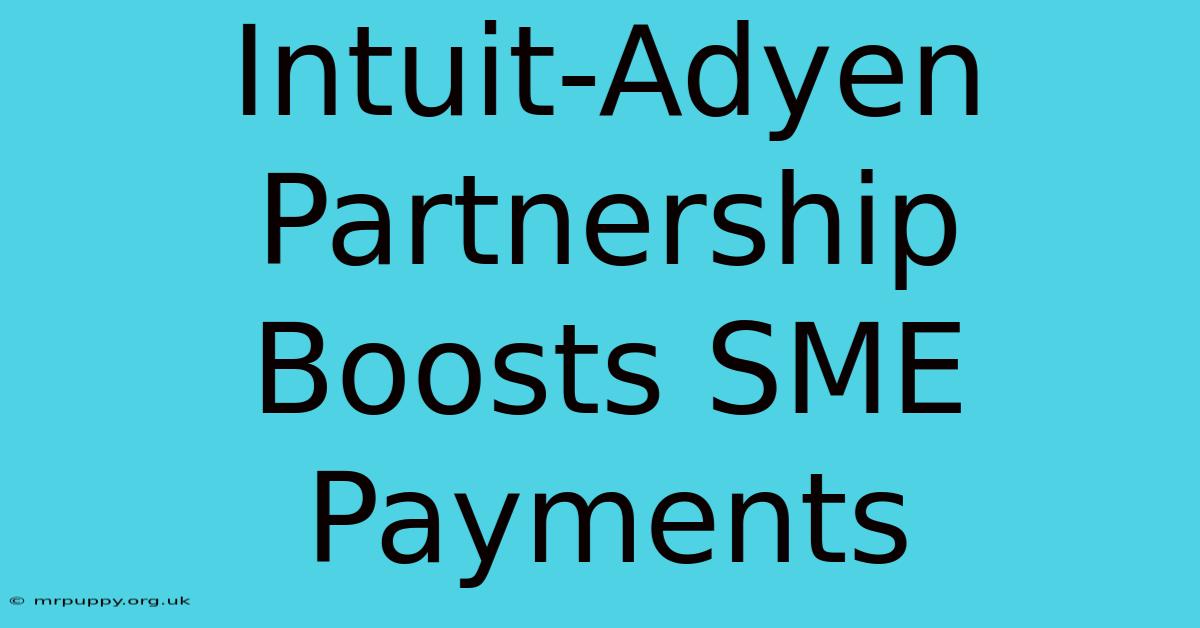 Intuit-Adyen Partnership Boosts SME Payments