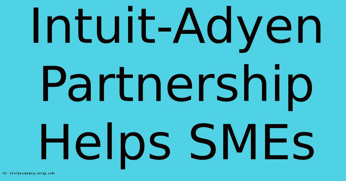 Intuit-Adyen Partnership Helps SMEs