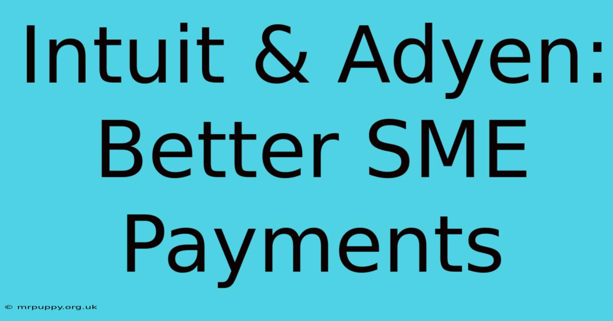 Intuit & Adyen: Better SME Payments