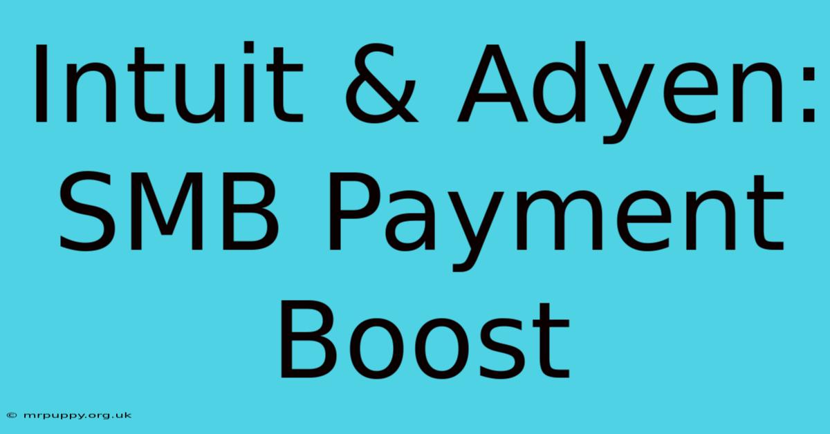 Intuit & Adyen: SMB Payment Boost