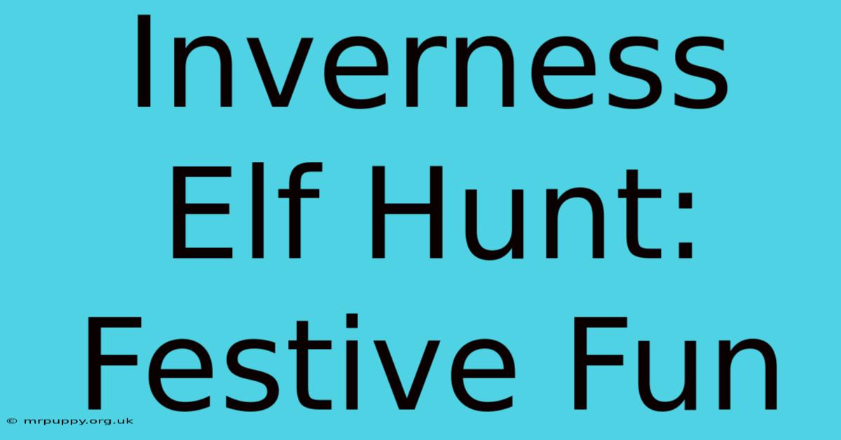 Inverness Elf Hunt: Festive Fun