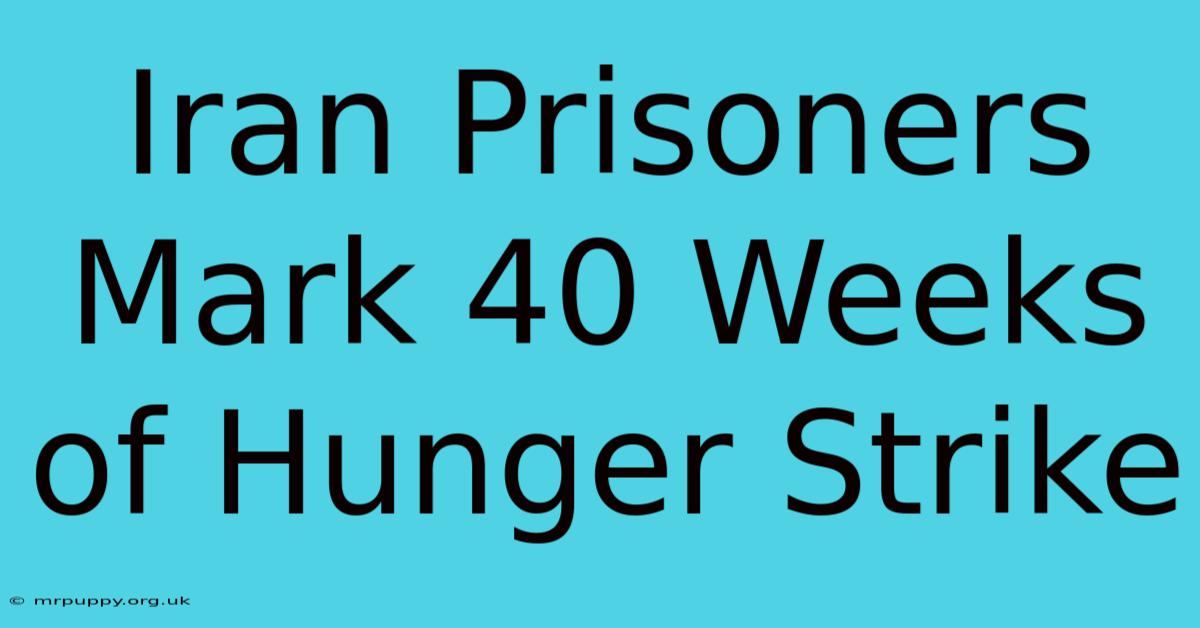 Iran Prisoners Mark 40 Weeks Of Hunger Strike