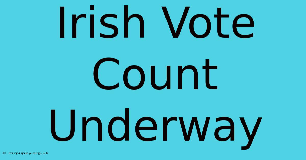 Irish Vote Count Underway