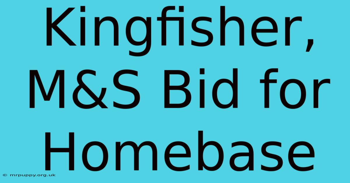 Kingfisher, M&S Bid For Homebase