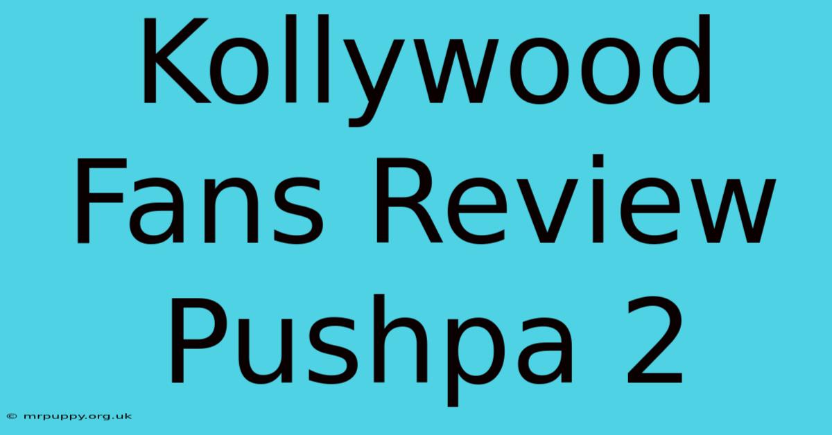 Kollywood Fans Review Pushpa 2