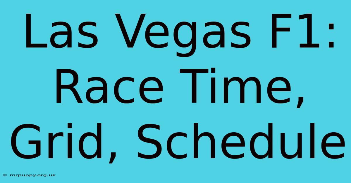 Las Vegas F1: Race Time, Grid, Schedule