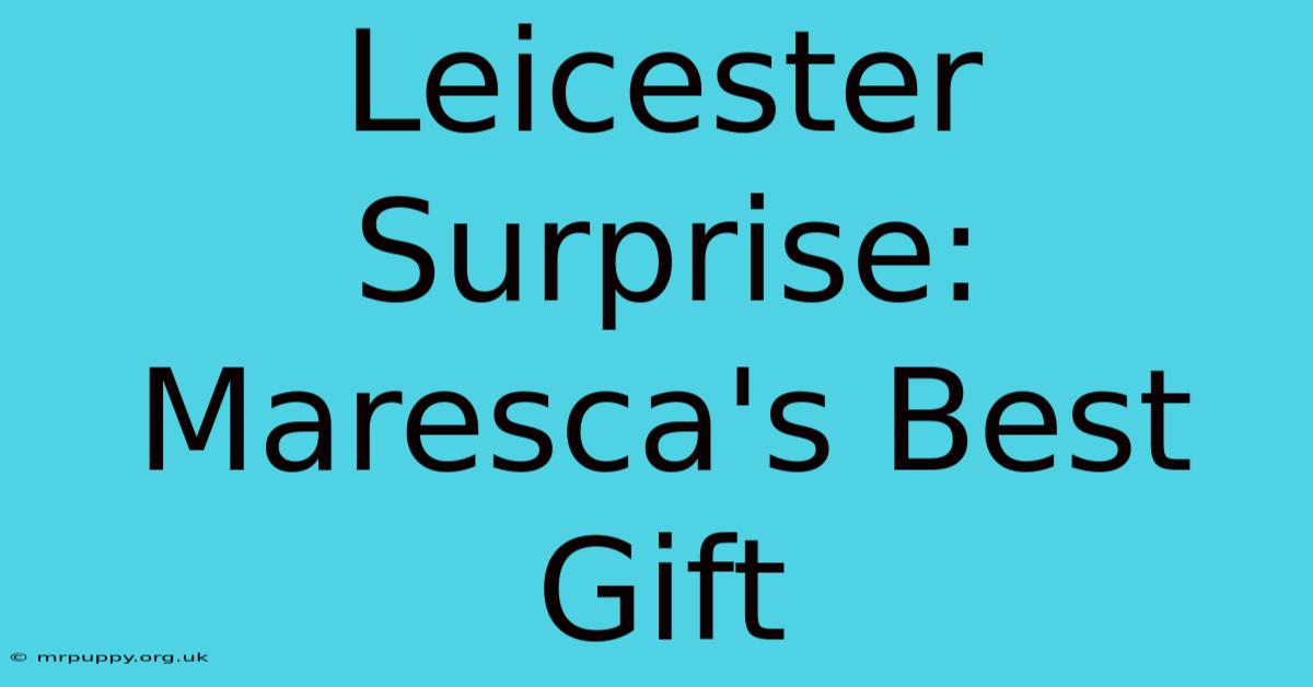 Leicester Surprise: Maresca's Best Gift