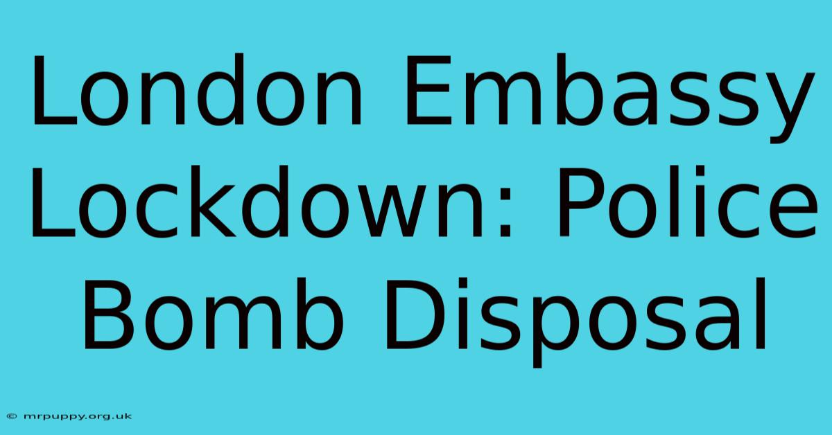 London Embassy Lockdown: Police Bomb Disposal