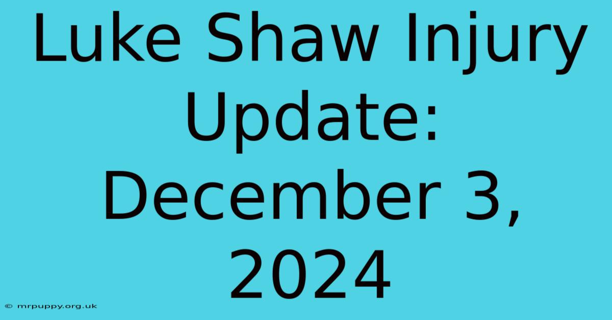 Luke Shaw Injury Update: December 3, 2024