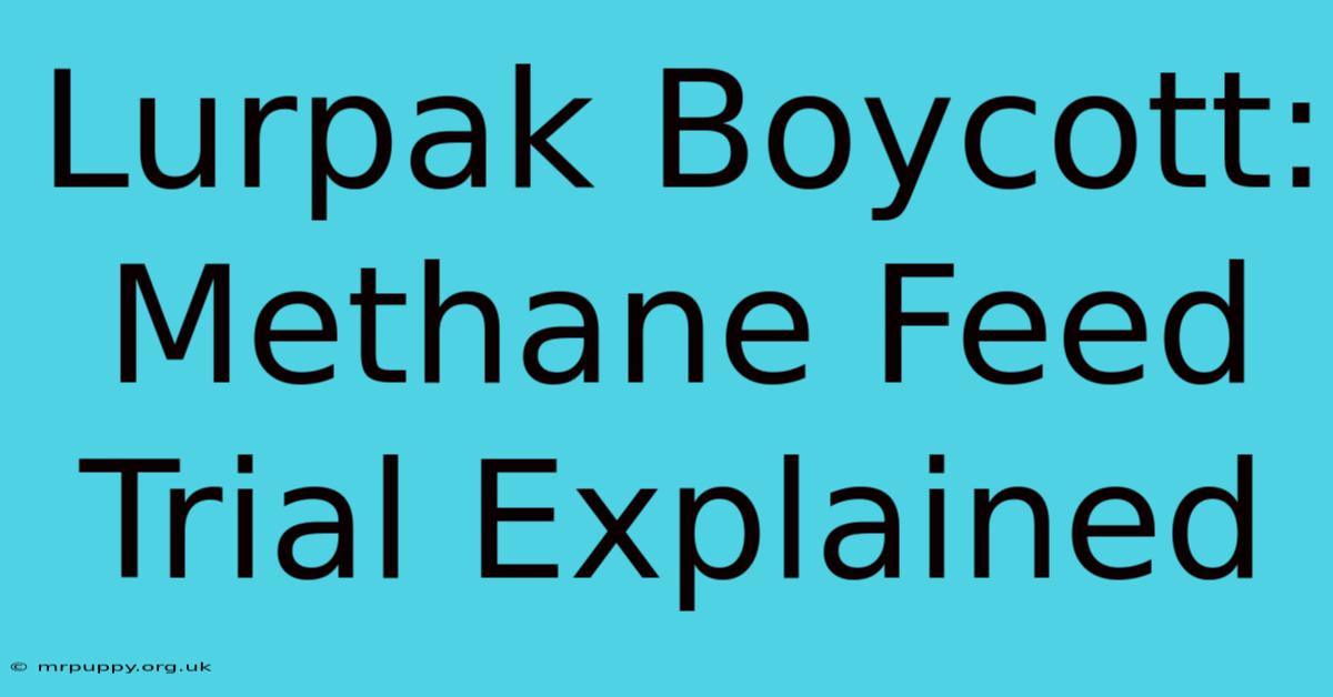 Lurpak Boycott: Methane Feed Trial Explained