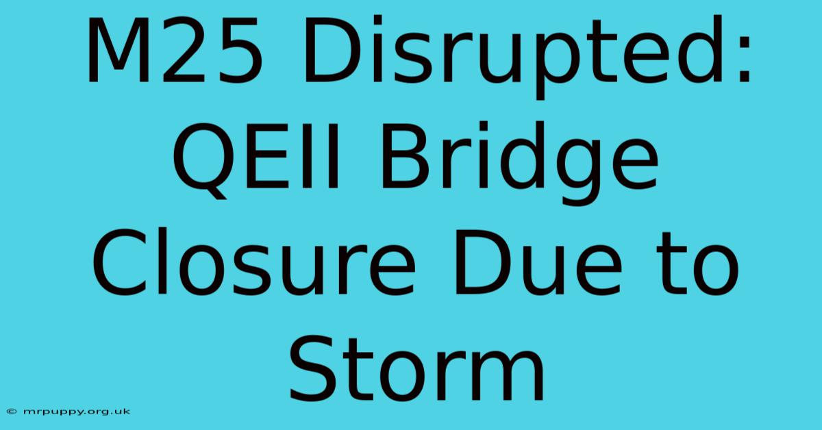 M25 Disrupted: QEII Bridge Closure Due To Storm