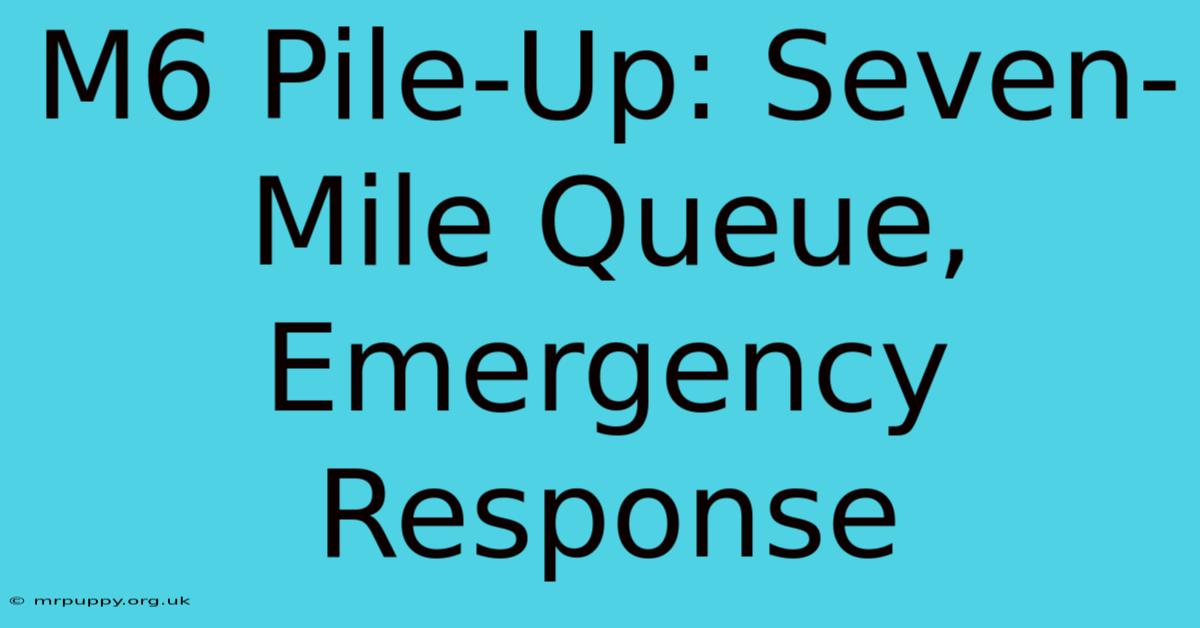 M6 Pile-Up: Seven-Mile Queue, Emergency Response