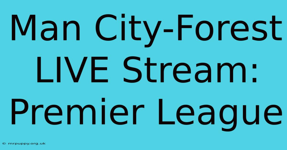 Man City-Forest LIVE Stream: Premier League