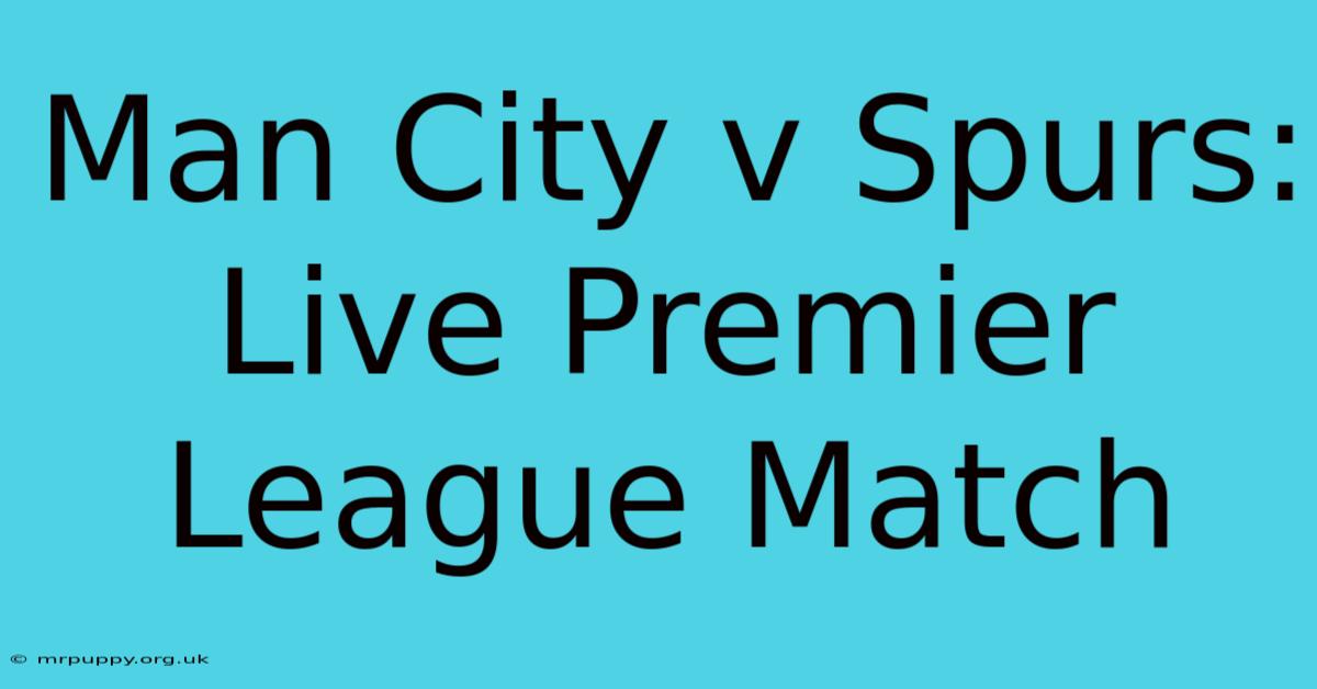 Man City V Spurs: Live Premier League Match