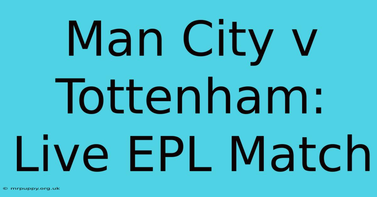 Man City V Tottenham: Live EPL Match