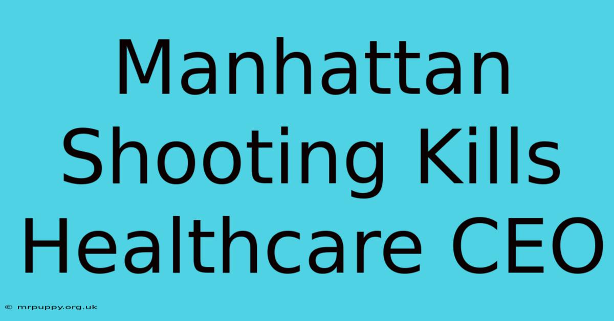 Manhattan Shooting Kills Healthcare CEO