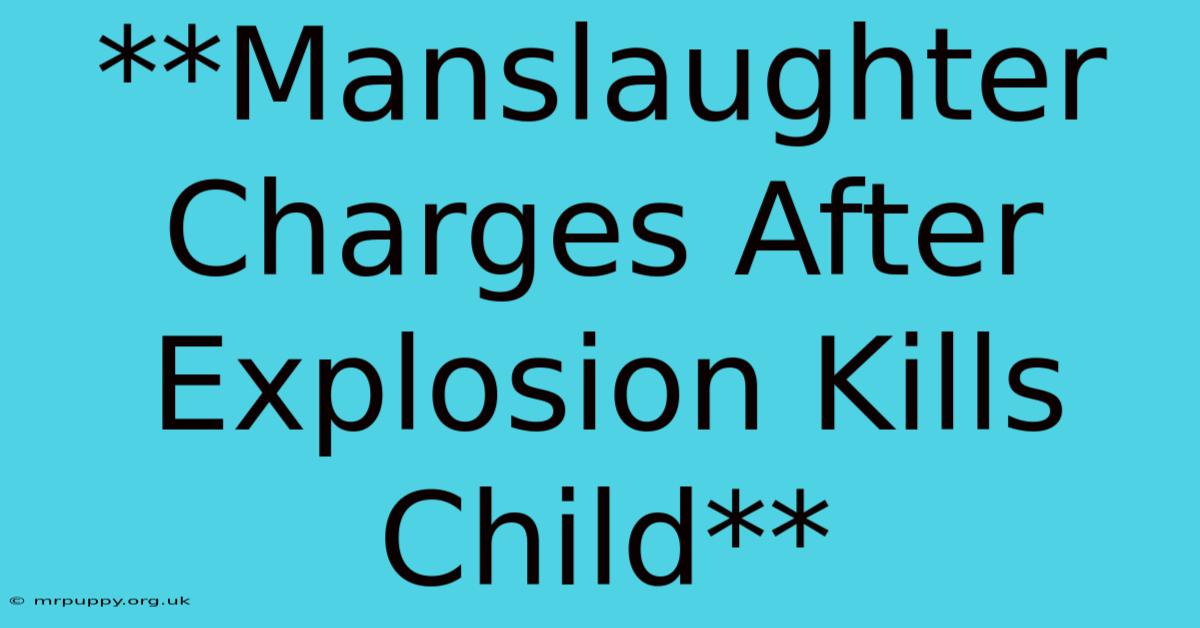 **Manslaughter Charges After Explosion Kills Child**