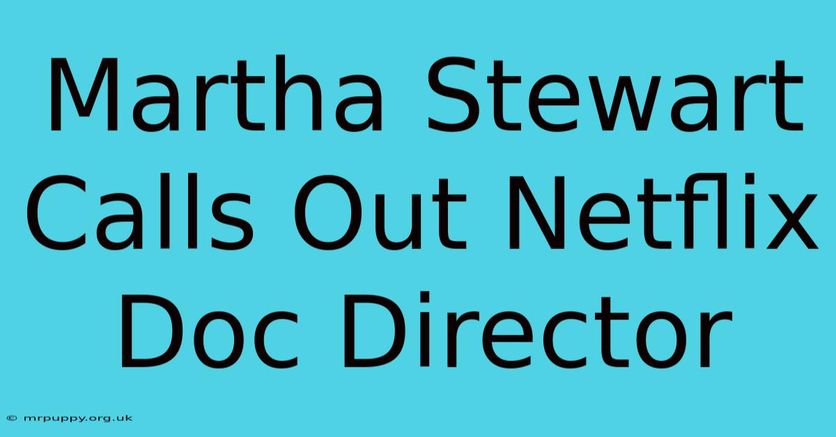 Martha Stewart Calls Out Netflix Doc Director