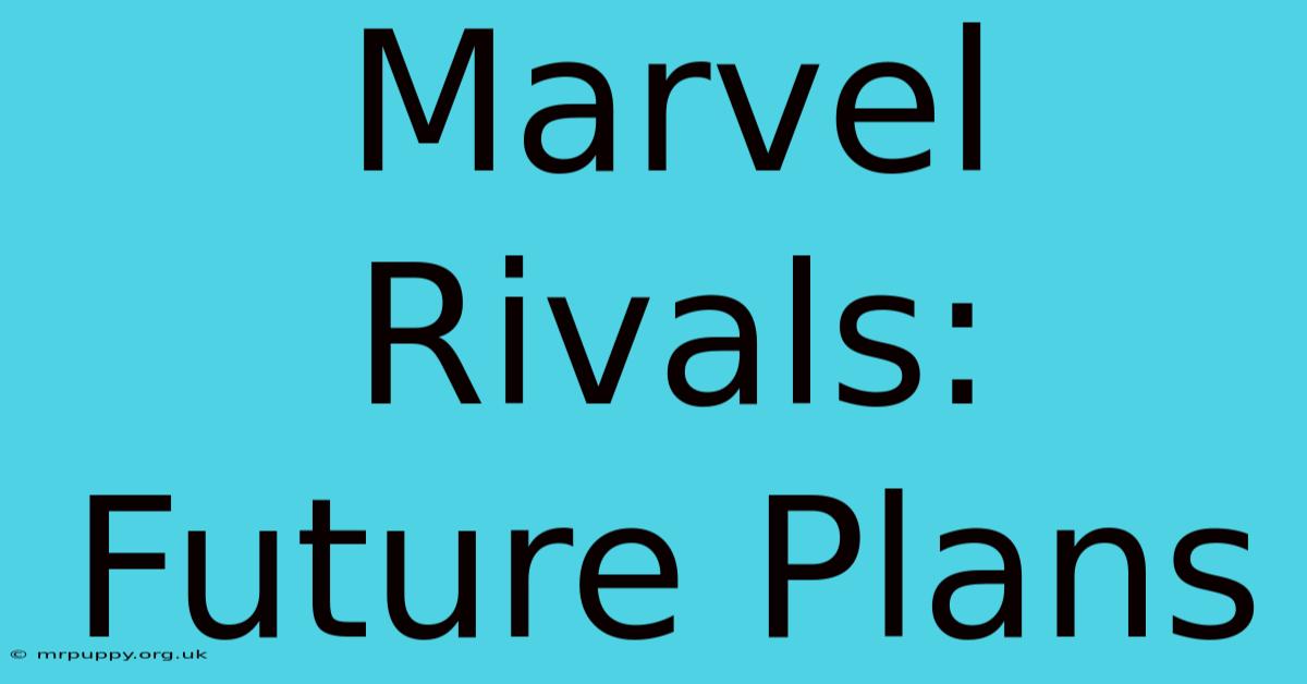 Marvel Rivals: Future Plans