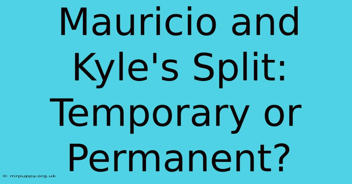 Mauricio And Kyle's Split: Temporary Or Permanent?