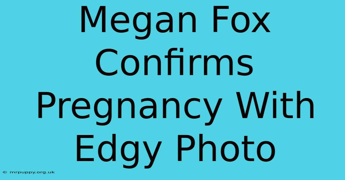 Megan Fox Confirms Pregnancy With Edgy Photo