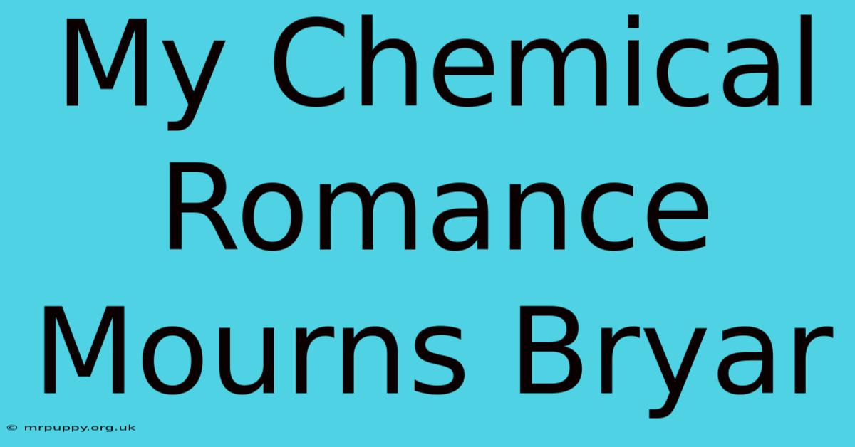 My Chemical Romance Mourns Bryar