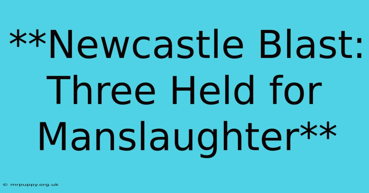 **Newcastle Blast: Three Held For Manslaughter**