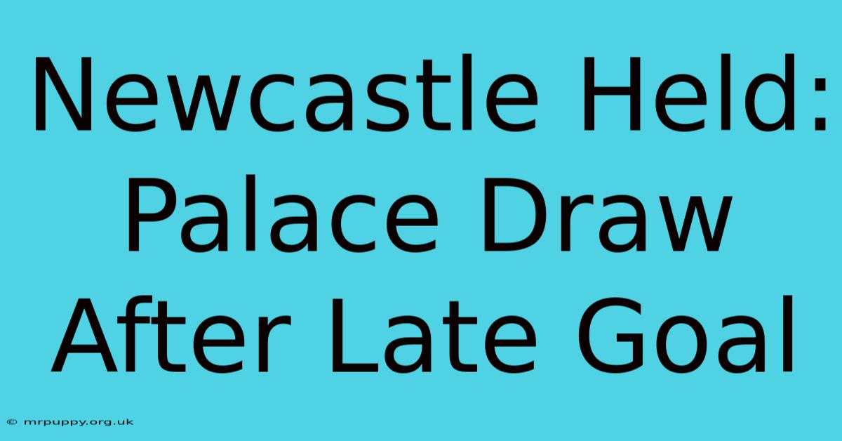 Newcastle Held: Palace Draw After Late Goal