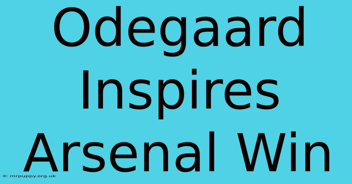 Odegaard Inspires Arsenal Win