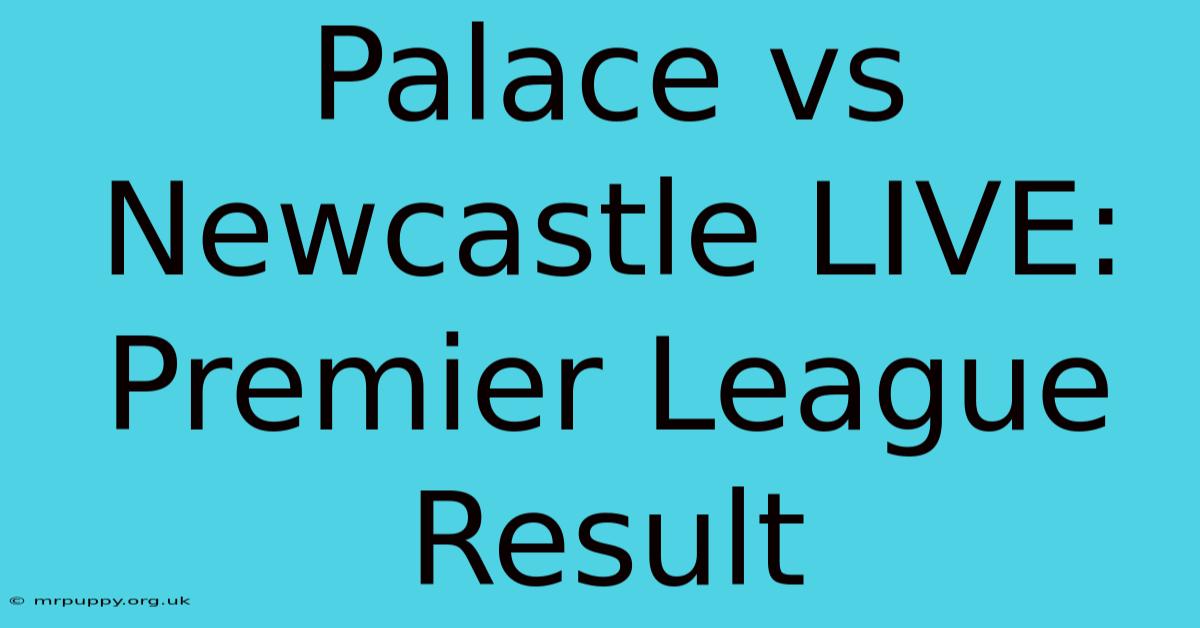 Palace Vs Newcastle LIVE: Premier League Result