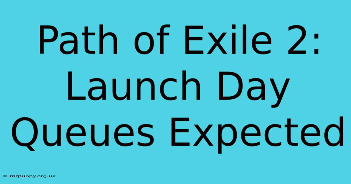 Path Of Exile 2: Launch Day Queues Expected