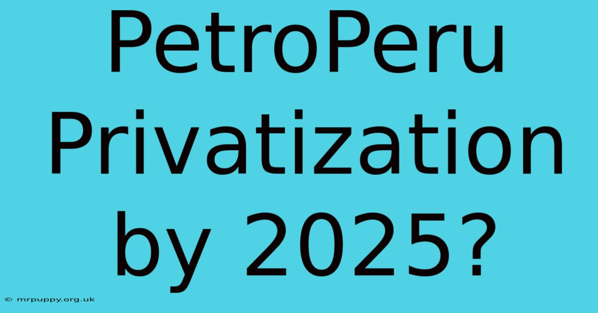 PetroPeru Privatization By 2025?