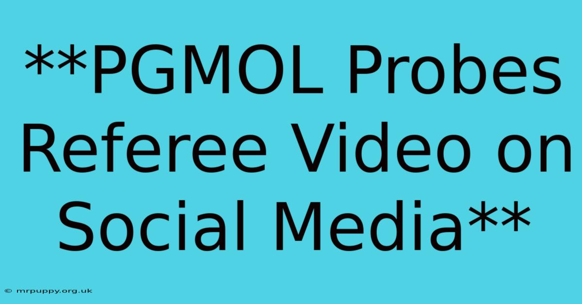 **PGMOL Probes Referee Video On Social Media**